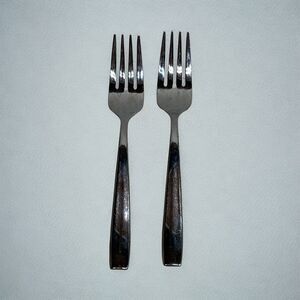 Lot Of 2 ONEIDA Large Forks Flatware Silverware Stainless Steel Dining Kitchen